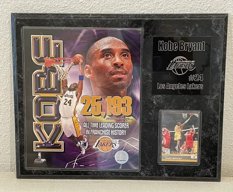 Kobe Bryant Los Angeles Lakers 25,193 All Time Leading Scorer Card Plaque 12x15 Cover