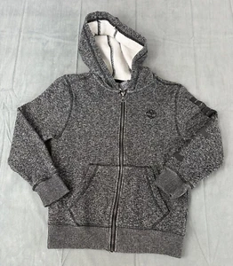 Timberland Full Zip Hoodie Boys Small Gray Charcoal Spell Out Sleeve Logo - Picture 1 of 10