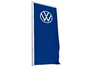 + VOLKSWAGEN VW bandera / bandera bandera izada 1 x 3 metros azul oscuro NUEVO ORIGINAL - Imagen 1 de 2