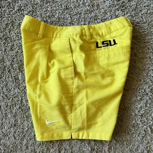 Nike Golf LSU Shorts Dri Fit Womens Size 0 Yellow 6” Inseam Louisiana Tigers - Picture 1 of 10