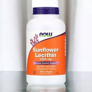 Sunflower Lecithin Supplement 1200 mg 200 Softgels Nervous System Support Health - Picture 1 of 6