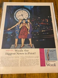 Vintage 1958 Wool Fabric Biggest News In Print ad - Picture 1 of 1