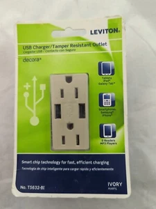 Leviton R01-T5632-B1 Decora Caricatore USB/Resistente alla manomissione 3.6A 15A-125V Presa in - Foto 1 di 1