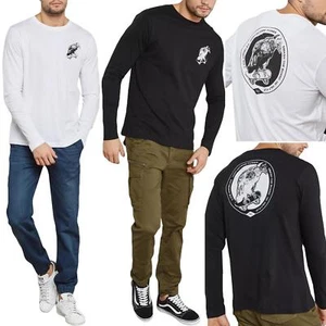 Brave Soul Mens Ribbed T-Shirts Long Sleeve Crew Neck Stretchable Cotton Tee Top - Picture 1 of 17