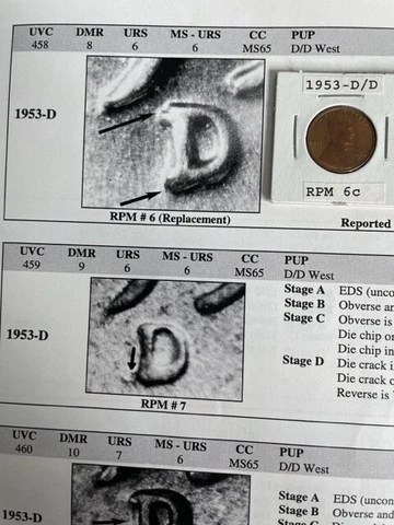 1953-D/D West Lincoln Wheat cent UNC RB RPM 6 Really Nice Cover