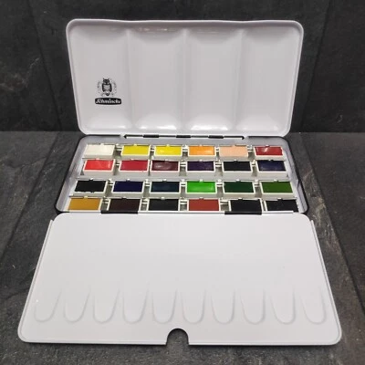 SCHMINCKE HORADAM® Finest Artists Watercolour Paints Metal Box 24 Bowls  - Image 1 of 4