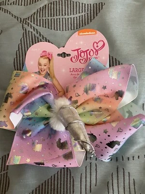 Moño de pelo de unicornio JoJo Siwa grande de 8" con cola de caballo de goma nuevo con etiquetas Foto 1 de 3