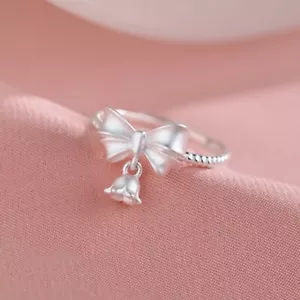 925 Silver plated Butterfly Bell Bling Engagement Ring Women Beautiful Gift - Picture 1 of 6