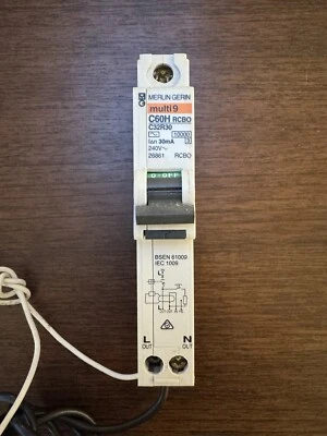 Merlin Gerin C60H C32 R30 RCBO 30mA 32amps - Image 1 of 2