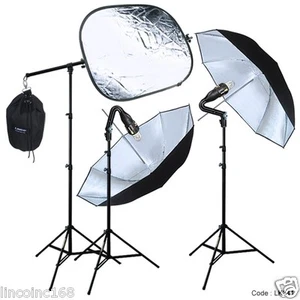 Studio Video Strobe Flash Lighting Light Stand Boom Umbrella Kit - Picture 1 of 10