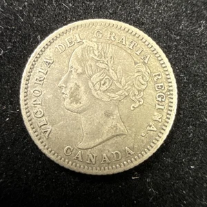 1874-H Canada Ten Cent 10C Silver Coin  A5 - Picture 1 of 3