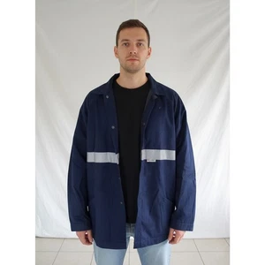 Giubbotto Lavoro Uomo Blu XL Giacca Catarifrangente Scotchlite 3M Visibilità - Picture 1 of 11