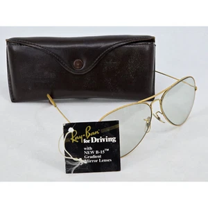 VTG B&L Ray-Ban Aviator Sunglasses – Gold Frame, Clear Gradient Lenses, Case - Picture 1 of 7