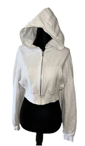 Sudadera con capucha Garage P/S blanca manga larga recortada cremallera completa - Imagen 1 de 10