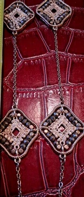 Cuadrados Multi Tono Con Intrincados Diseños Dorado Y Plata Con Marcasita... Foto 1 de 4