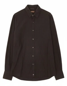 GUESS Mens Shirt Large Black Pinstripe Polyester DM31 - Picture 1 of 5