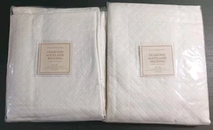 Restoration Hardware Diamond Matelasse Standard Pillow Shams Set of Two NEW NIP - Picture 1 of 10