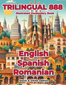 Trilingual 888 English Spanish Romanian Illustrated Vocabulary Book: Help your c - Picture 1 of 1