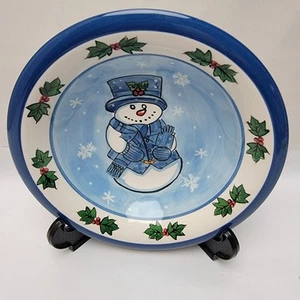 Libbey Winter Holiday Snowman Bowls 8 3/8” Set Of 4 NWT Xmas Salad Snowflake - Picture 1 of 8