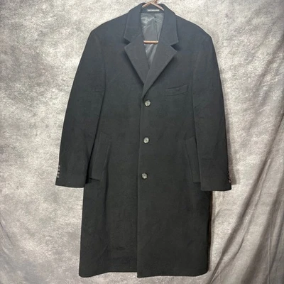 LRL Ralph Lauren Black Wool Cashmere Overcoat Men Size 40R Dressy Classic READ - Image 1 of 4