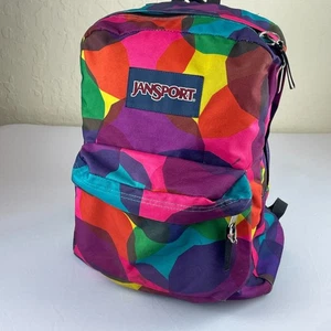 ~ Jansport Multicolor Circles Dots Prism Rucksack Multi Rainbow T501 Superbreak? - Bild 1 von 16