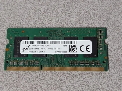 Micron MT4kTF25664HZ-1G6E1  2GB 1Rx16 DDR3 SODIMM PC3L-12800S-11-11-C1  (NOS) - Image 1 of 3