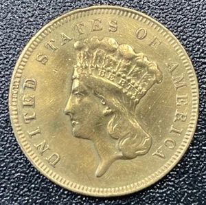 1878 $3 Three Dollar Gold Indian Princess Head Ex-Jewelry - Picture 1 of 2