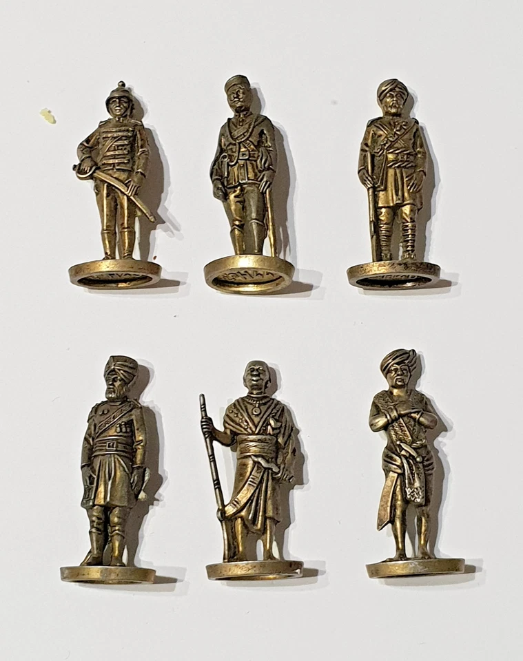 ü ei metallfiguren Ferrero Kinder Serie completa 6 British Indian 35mm ottone - Bild 1 von 1