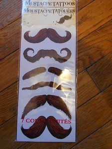 Schnurrbart Tattoos 7 Stück, neu im Paket - Bild 1 von 2