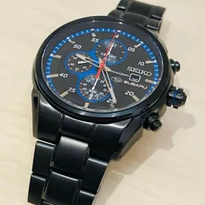 Subaru Seiko All Black Titanium Chronograph Solar Quartz limited 243/300 - Picture 1 of 6
