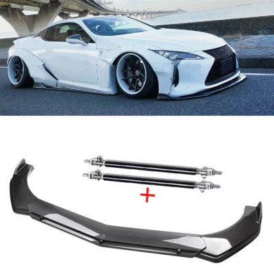 For Lexus LC500 500h Front Bumper Lip Spoiler Strut Rods Carbon Fiber Foto 1 de 4