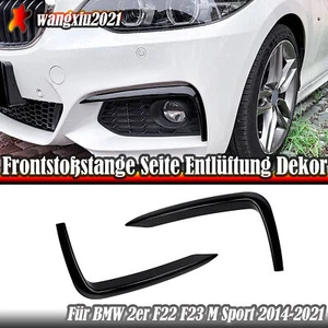 Für BMW 2er F22 F23 M Sport 14-21 Frontstoßstange Seite Entlüftung Dekor Schwarz - Picture 1 of 9