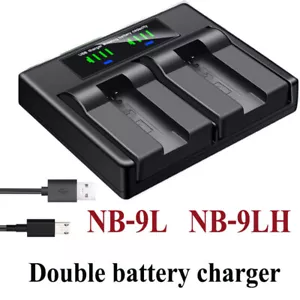 Dual Battery Charger For Canon NB-9L PowerShot ELPH 530 SD4500 IXUS 1000 IXY 50S - Picture 1 of 4