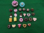 25 Dollhouse food, Pastries, cake, cupcake, pie. Miniature