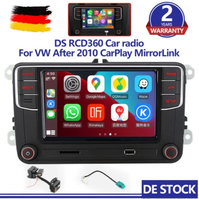 Autoradio Stereo Carplay Bluetooth DS RCD360 für PQ VW Golf Passat CC After 2010 - Bild 1 von 4