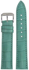 18mm RIOS1931 for Panatime Turquoise - Louisiana Leather Watch Band w Gator Prin