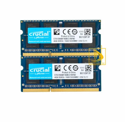 Crucial 16GB 8GB 4GB 2Rx8 PC3L-12800S DDR3-1600Mhz SODIMM Laptop Memory RAM - Image 1 of 4