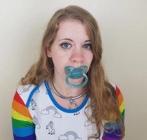 Schnullerschnuller Schnuller für Erwachsene von der Dotty Windelfirma grün mit Glitzer - Bild 1 von 3