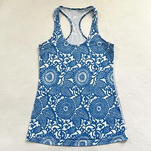 Lululemon Beachy Floral White Porcelaine Print Cool Racerback CRB Tank Top 8 - Picture 1 of 7