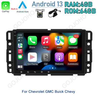 For GMC Yukon Chevy Buick Android 64GB Carplay GPS Navi Radio Car Stereo Player - Image 1 of 4