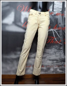 ELISA CAVALETTI Club Slim fit Straight Leg Ivory Velour Pants Trousers size 30/L - Picture 1 of 12