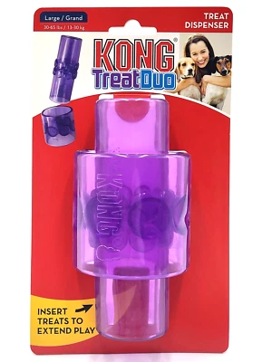 KONG Treat Duo LARGE Treat Dispensing Interactive Bouncy Dog Toy 8x4" - Image 1 of 4