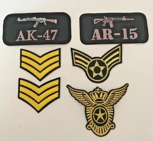 Embroidered Iron On Patches Applique Army Military Airforce #90 - Picture 1 of 10