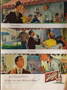 1949 vintage Schlitz beer ad. the beer that made Milwaukee famous. - Picture 1 of 1