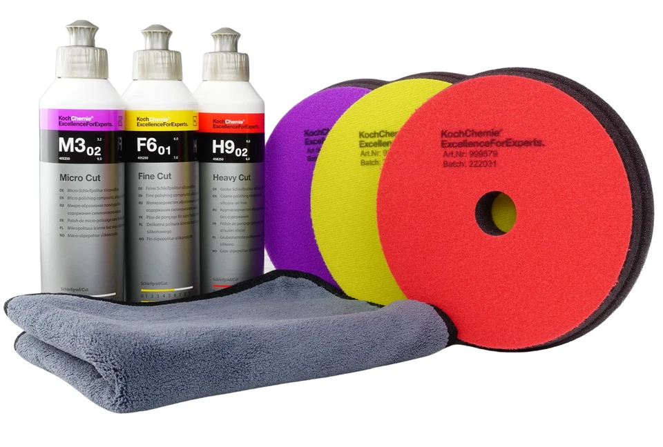 Koch Chemie Politur Set - Heavy Cut bis Hochglanz (3x Politur + 3x Pad 150mm) - Bild 1 von 4
