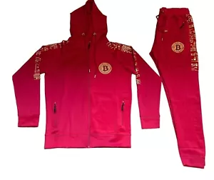 Tuta da uomo rossa, designer B urban hip hop bling street wear - Foto 1 di 8
