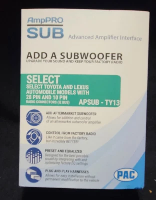 ❤Mejor precio❤ PAC Amp PRO ASUB-TY13 Interfaz de integración de amplificador avanzado❤ Foto 1 de 4