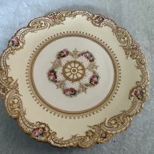 1 TIFFANY & CO. COPELANDS JEWELLED PORCELAIN GOLD 9" PLATE - Picture 1 of 4
