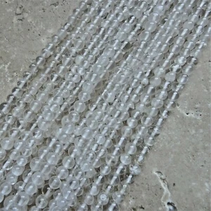 4mm round Genuine Clear Quartz Crystal Gemstone beads - 85 Beads - Picture 1 of 4