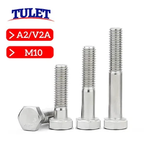 Tornillos hexagonales M10 DIN 931 con rosca parcial vástago acero inoxidable A2 VA V2A M10x - Imagen 1 de 33